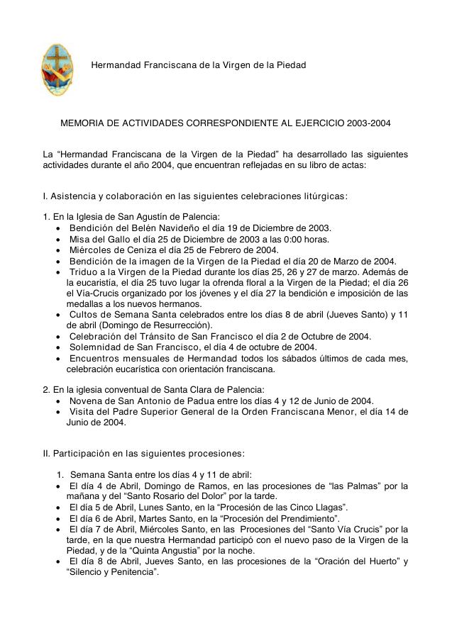 Portada de Memoria De Actividades 2004